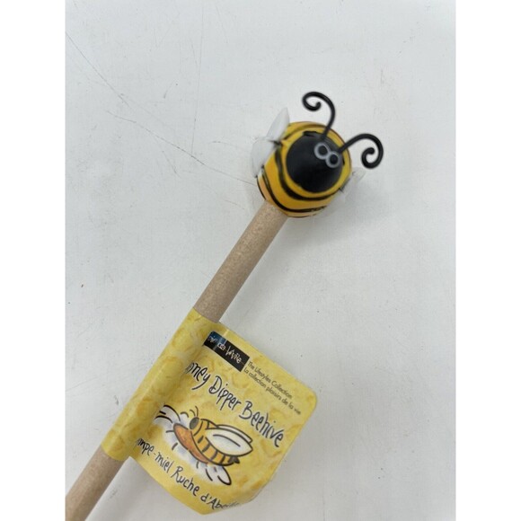 The Lifestyles Collection Bee Honey Dipper Beehive Wood Bsh - Picture 3 of 12